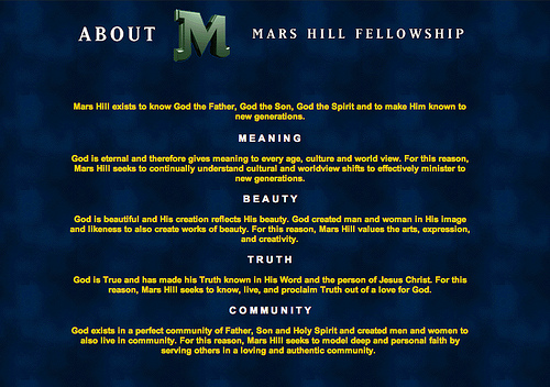 The original Mars Hill website, page 2